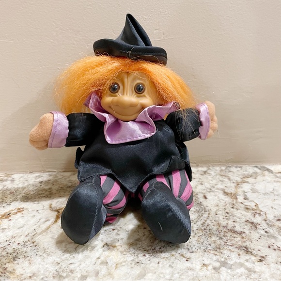 Russ Other - Russ Witch Troll Doll Soft Body Plush 8” Orange Hair & Outfit 90s Toys